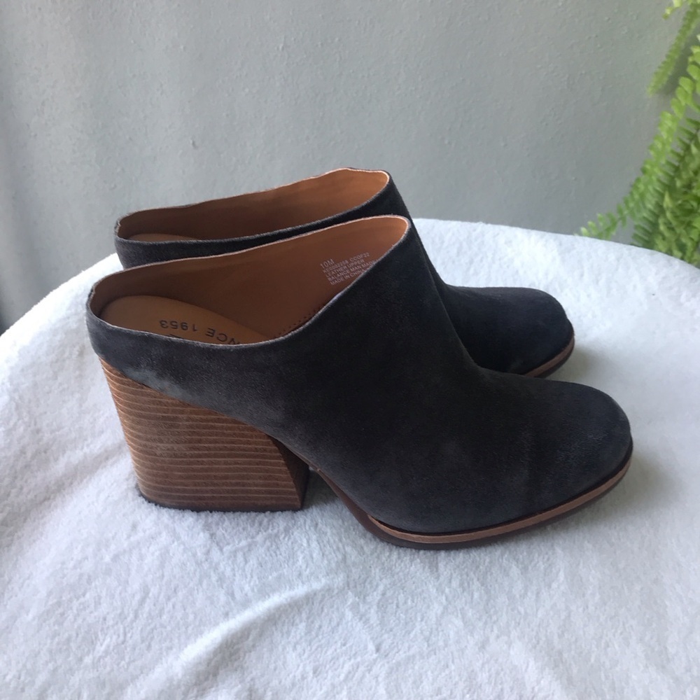 Kork-Ease Challis Dark grey leather Dr suede mules clogs Size 10 in‎ box - Picture 3 of 12